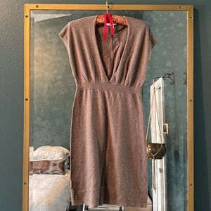 Banana Republic Deep V-Neck Wool Dress